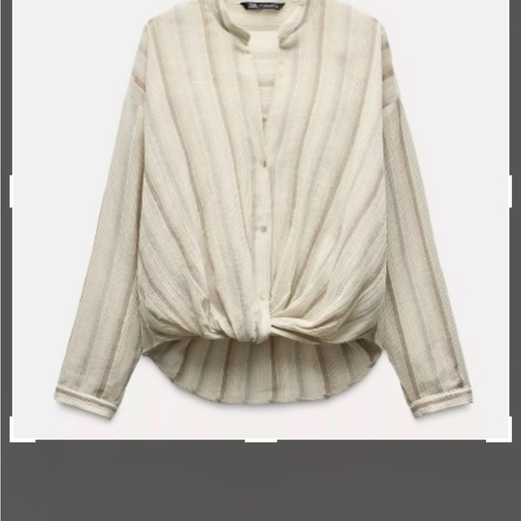 Zara Tops - Zara Cream Striped Blouse